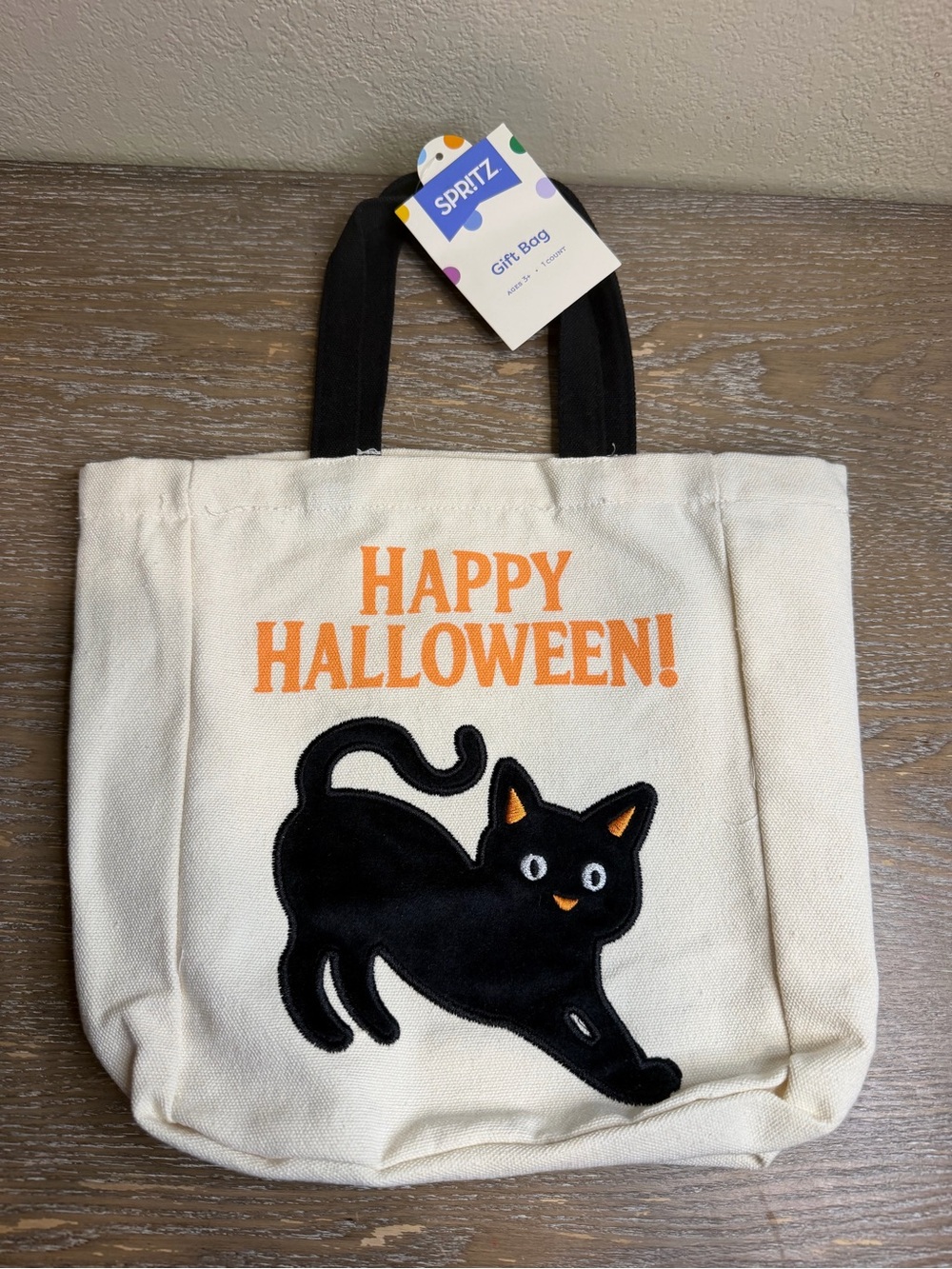 Small Halloween Applique Canvas Tote Gift Bag